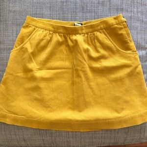J. Crew mustard corduroy skirt